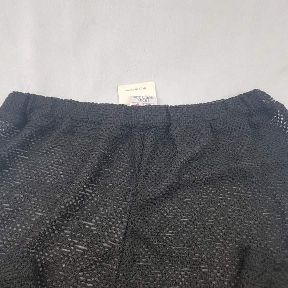 NWT India Boutique black mesh elastic waist one size sheer coverup pants - Picture 6 of 7